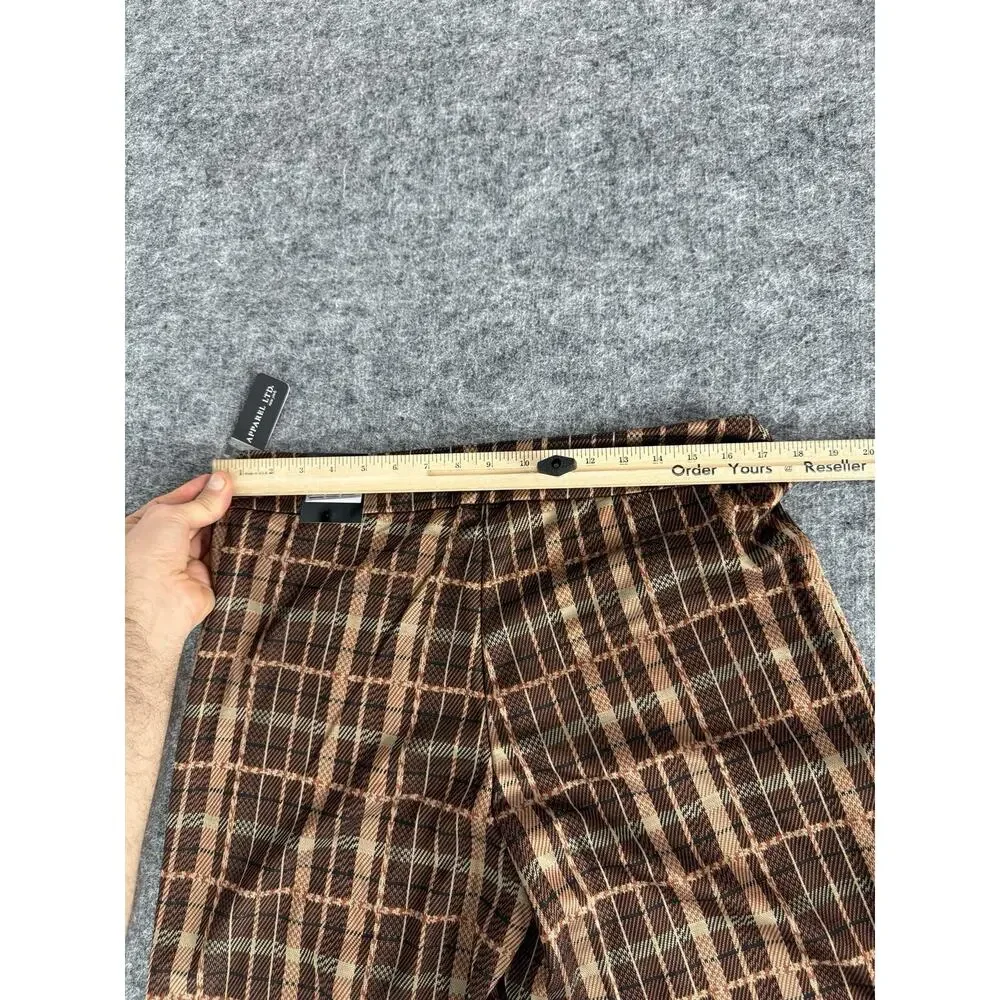 SoHo Apparel Ltd Pants Women Large Plaid Brown Career Dress Pants N34 - Picture 7 of 9